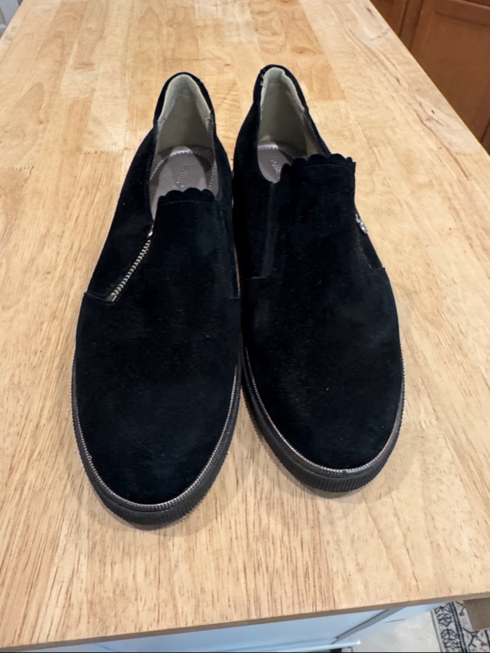 Women's Black Suede Zip-Accent  size 9